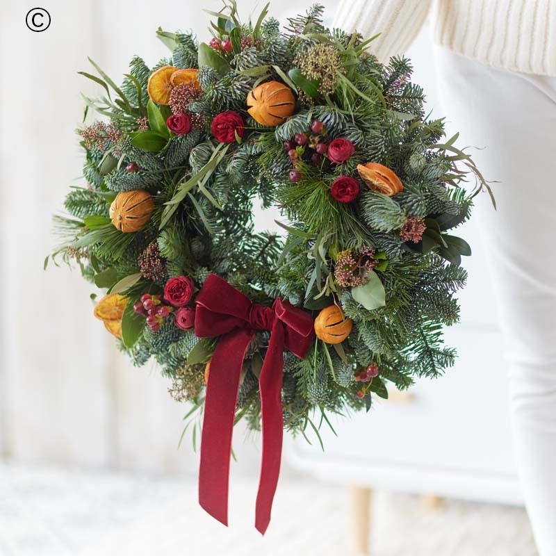 Classic Christmas Flower Wreath