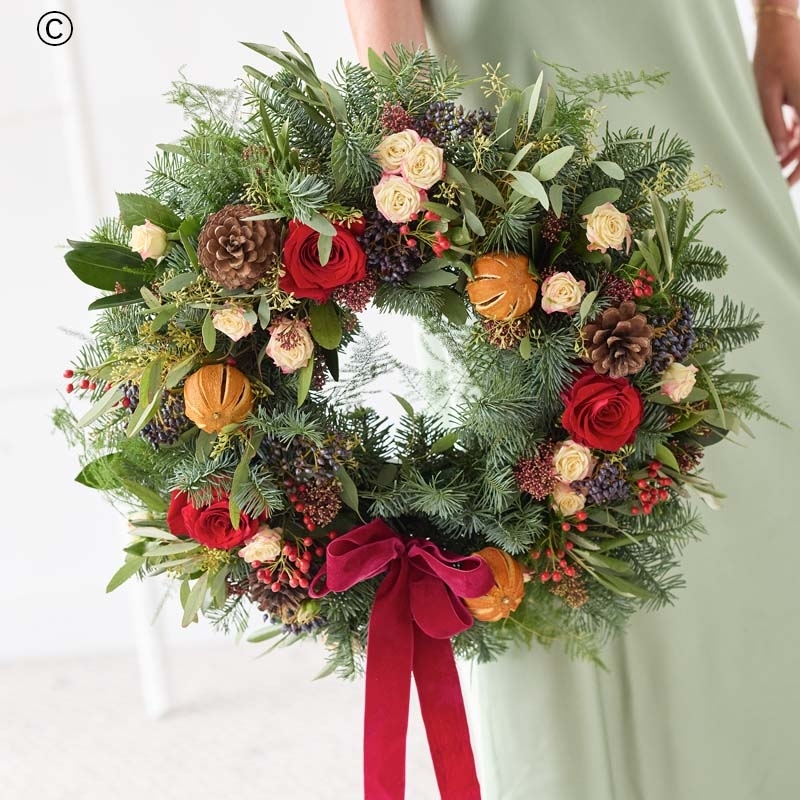 Classic Christmas Flower Wreath