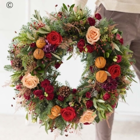 Classic Christmas Flower Wreath